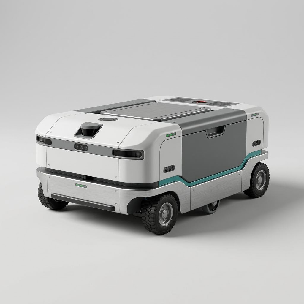 Illustrative product render of Compact Under-Ride Lifting AMR