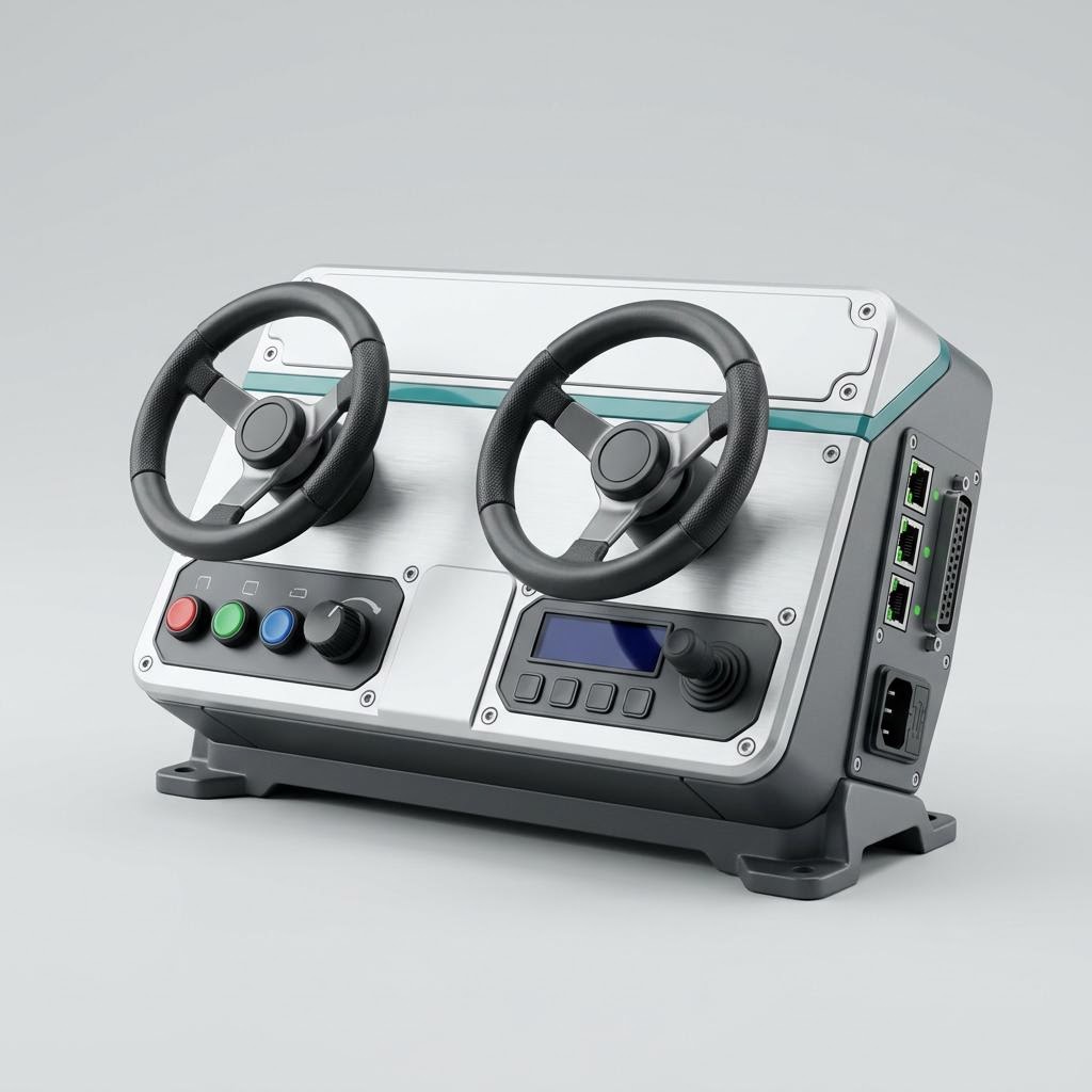 Illustrative product render of Dual-Steer Motion Controller