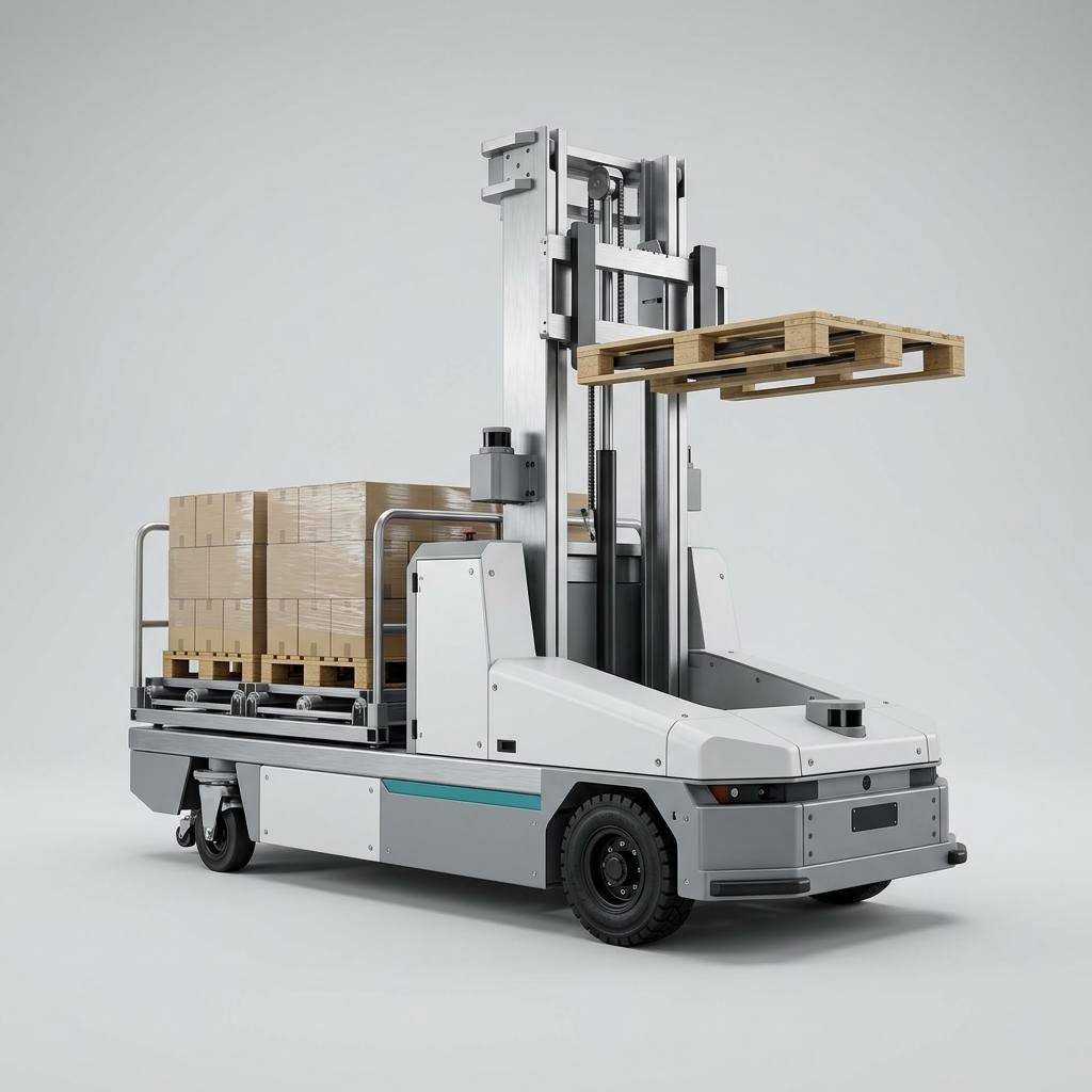 Illustrative product render of Multi-Pallet Handling Robot