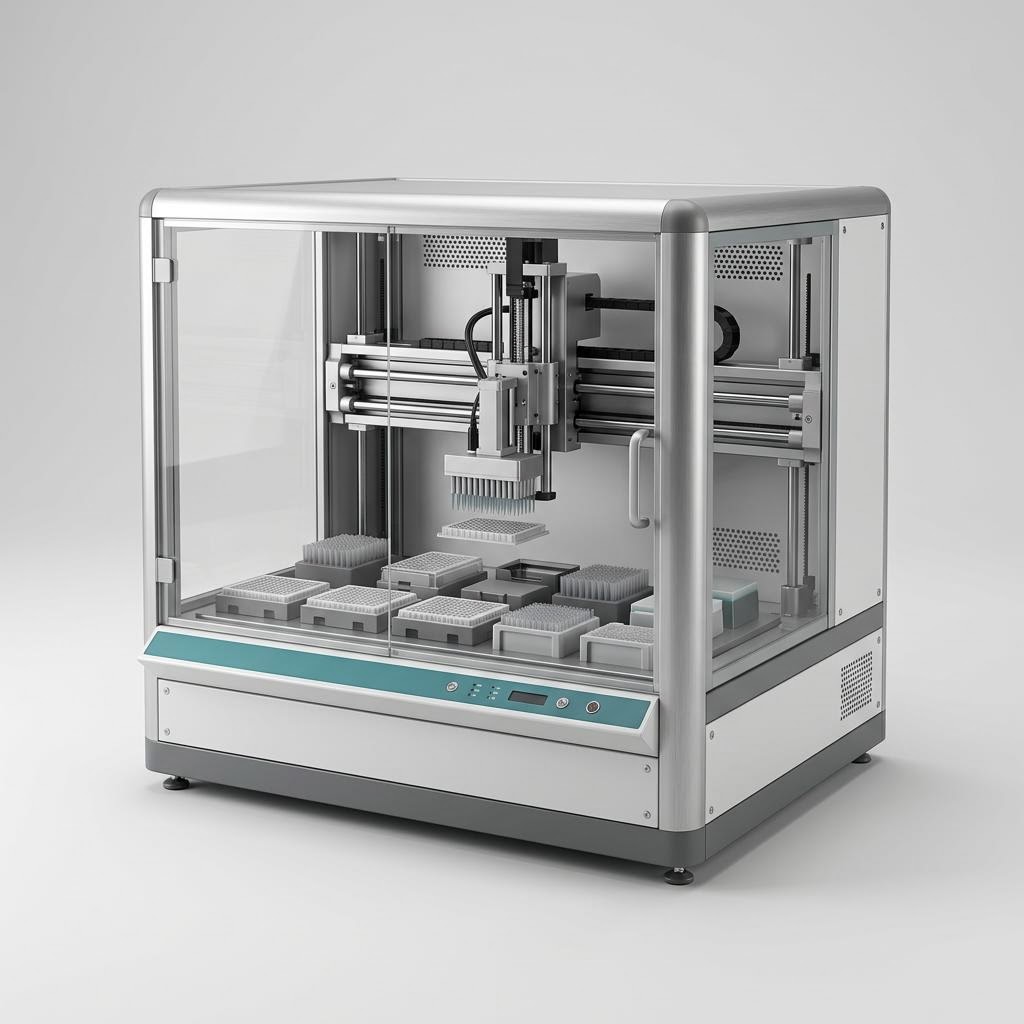 Illustrative product render of Automated Liquid-Handling Workstation