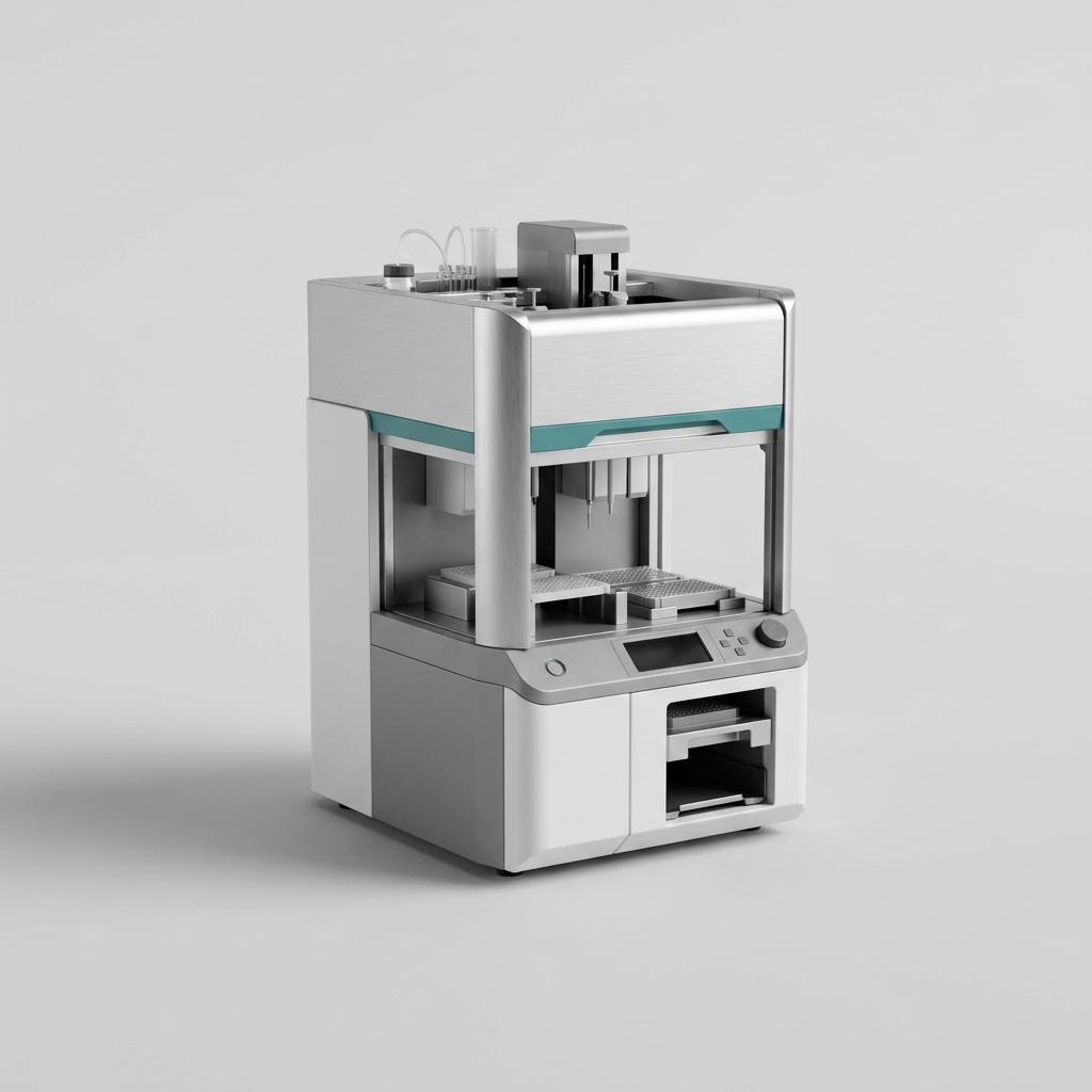 Illustrative product render of Compact Liquid-Handling Workstation