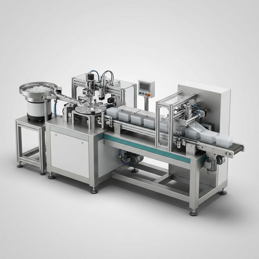 Illustrative product render of Pipette-Tip and Consumables Production & Packaging Lines