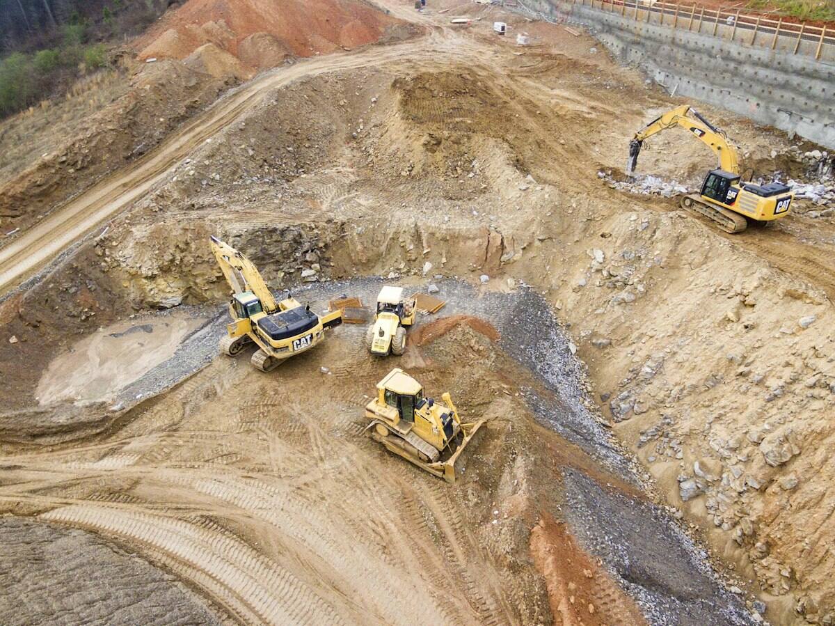 Excavation machinery at a mining site